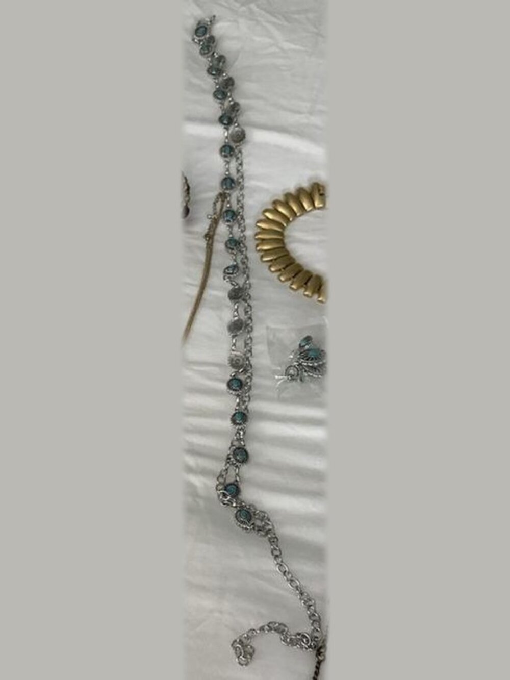 Silver and Turquoise Concho Chain Belt